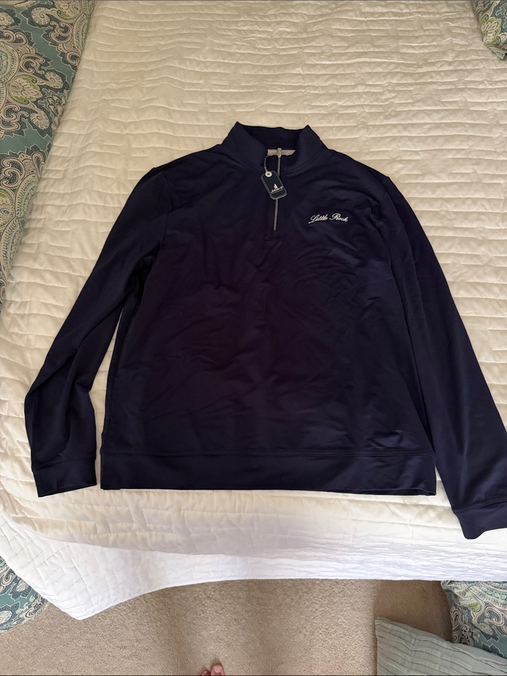 johnnie-O Men's Navy Quarter Zip Pullover